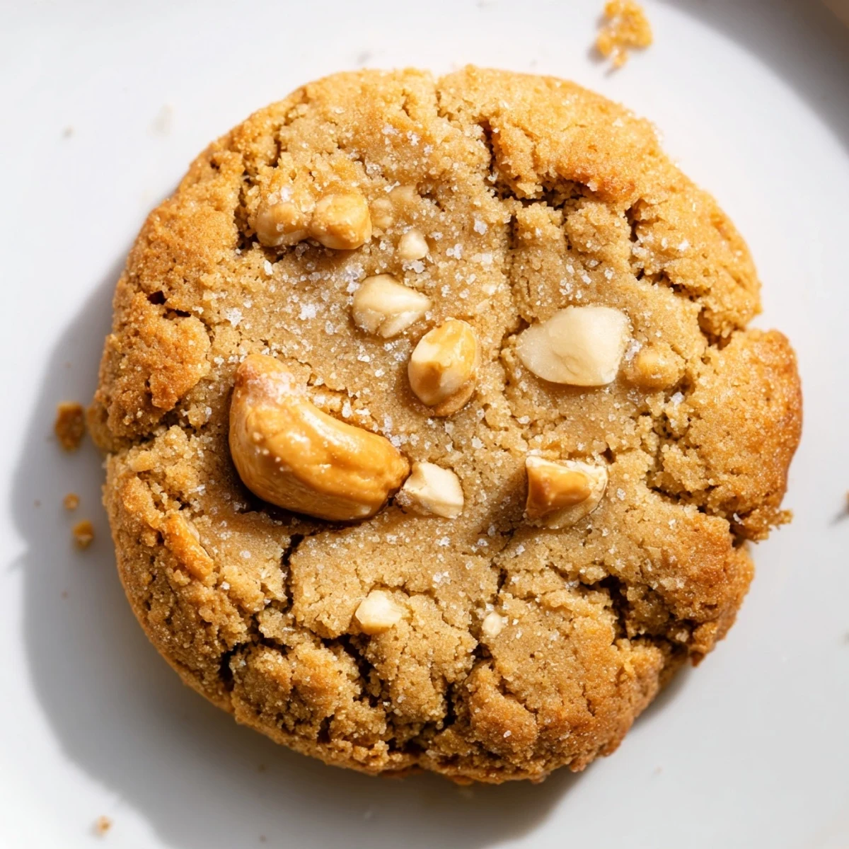 Keto Maple Cashew Crunch Cookies cooling on wire rack, golden edges  