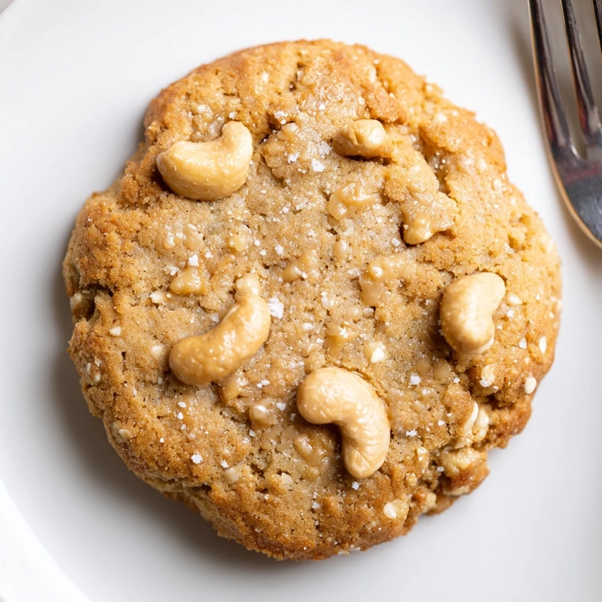 Warm Keto Maple Cashew Crunch Cookies with toasted cashews, buttery maple aroma  