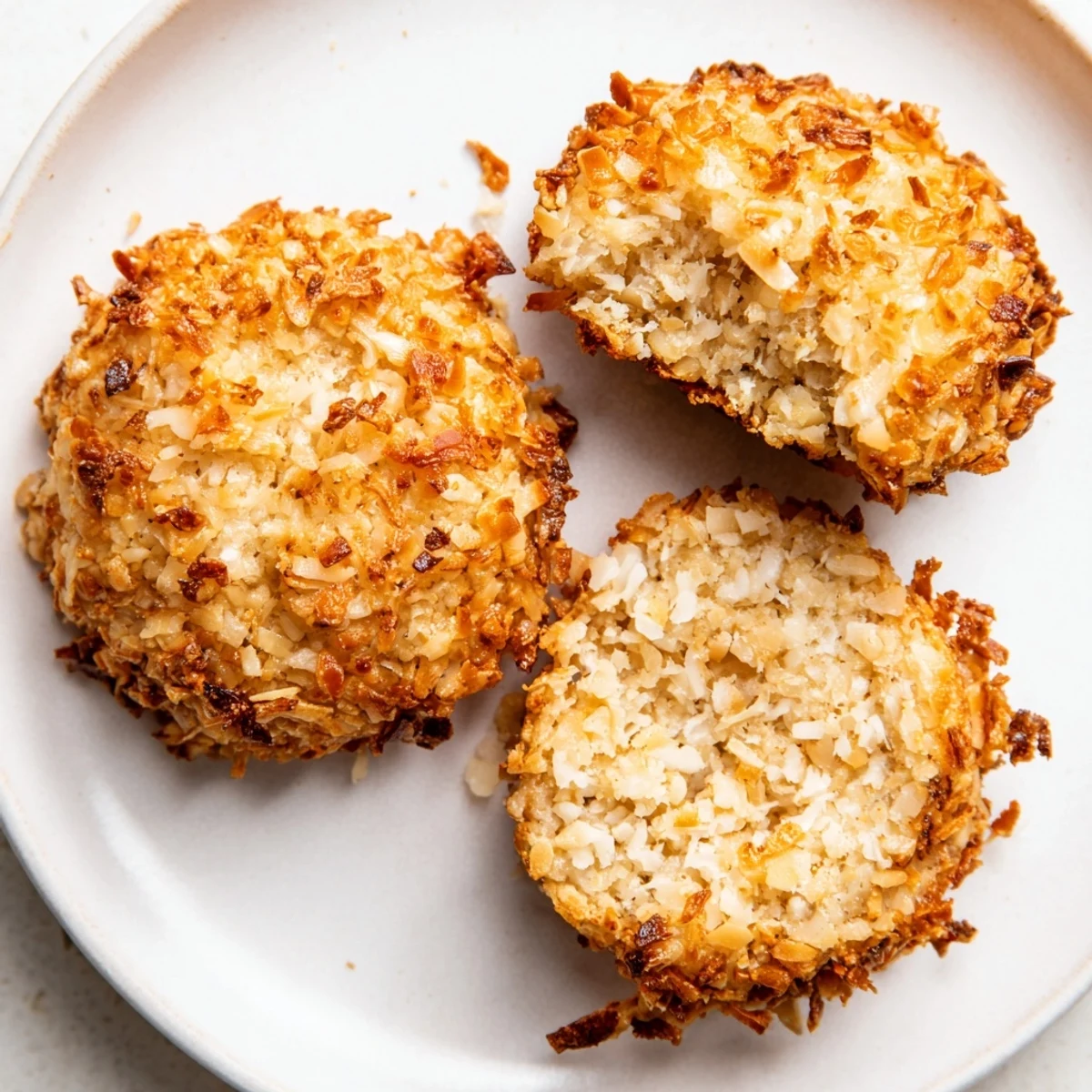 Keto Vanilla Coconut Crisp Cookies on parchment, golden edges, perfect with coffee