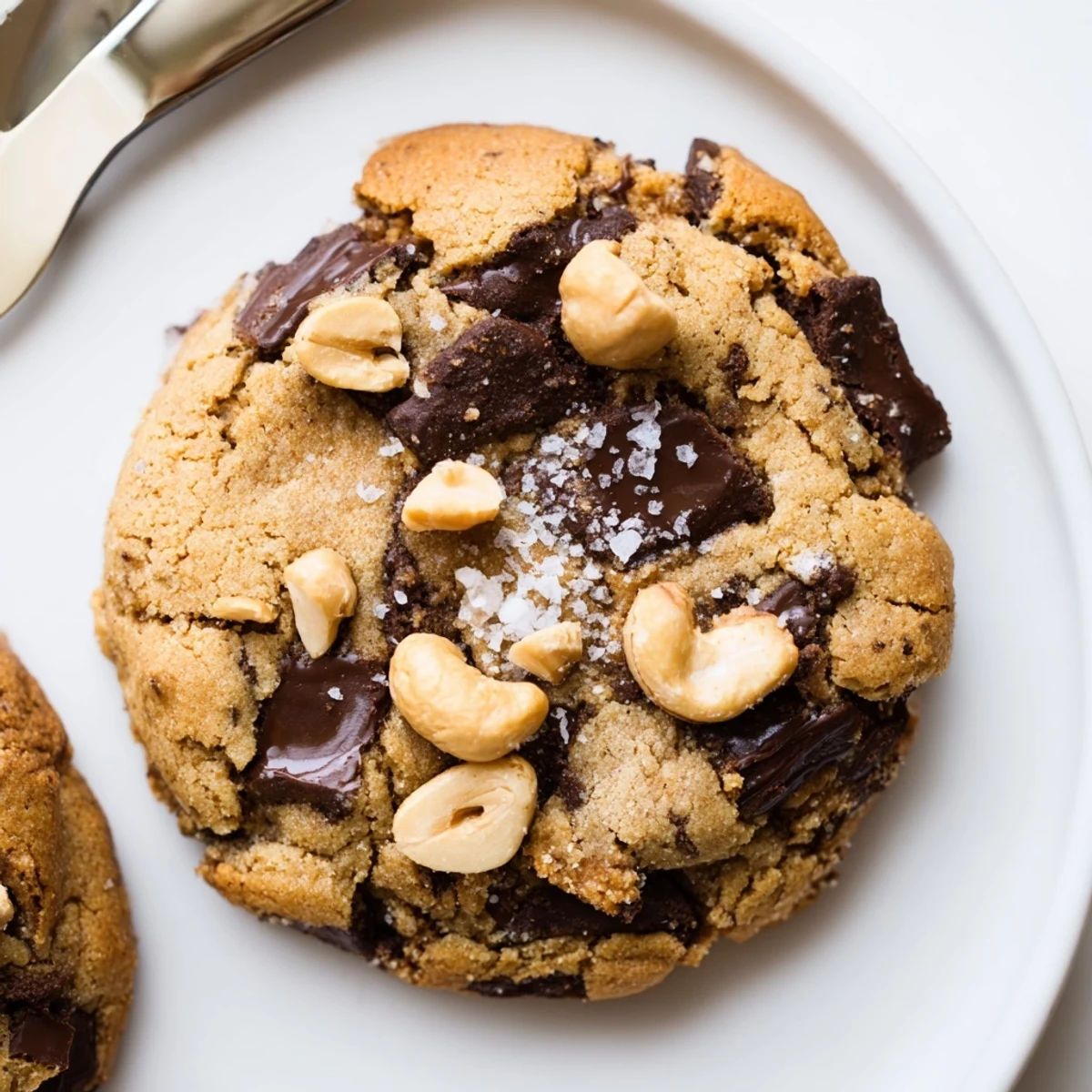 Crispy edges and gooey centers in Gluten-Free Dark Chocolate Cashew Butter Crisp Cookies