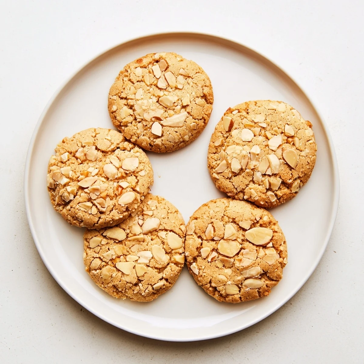 A warm batch of keto maple almond butter crisp cookies cooling on a wire rack
