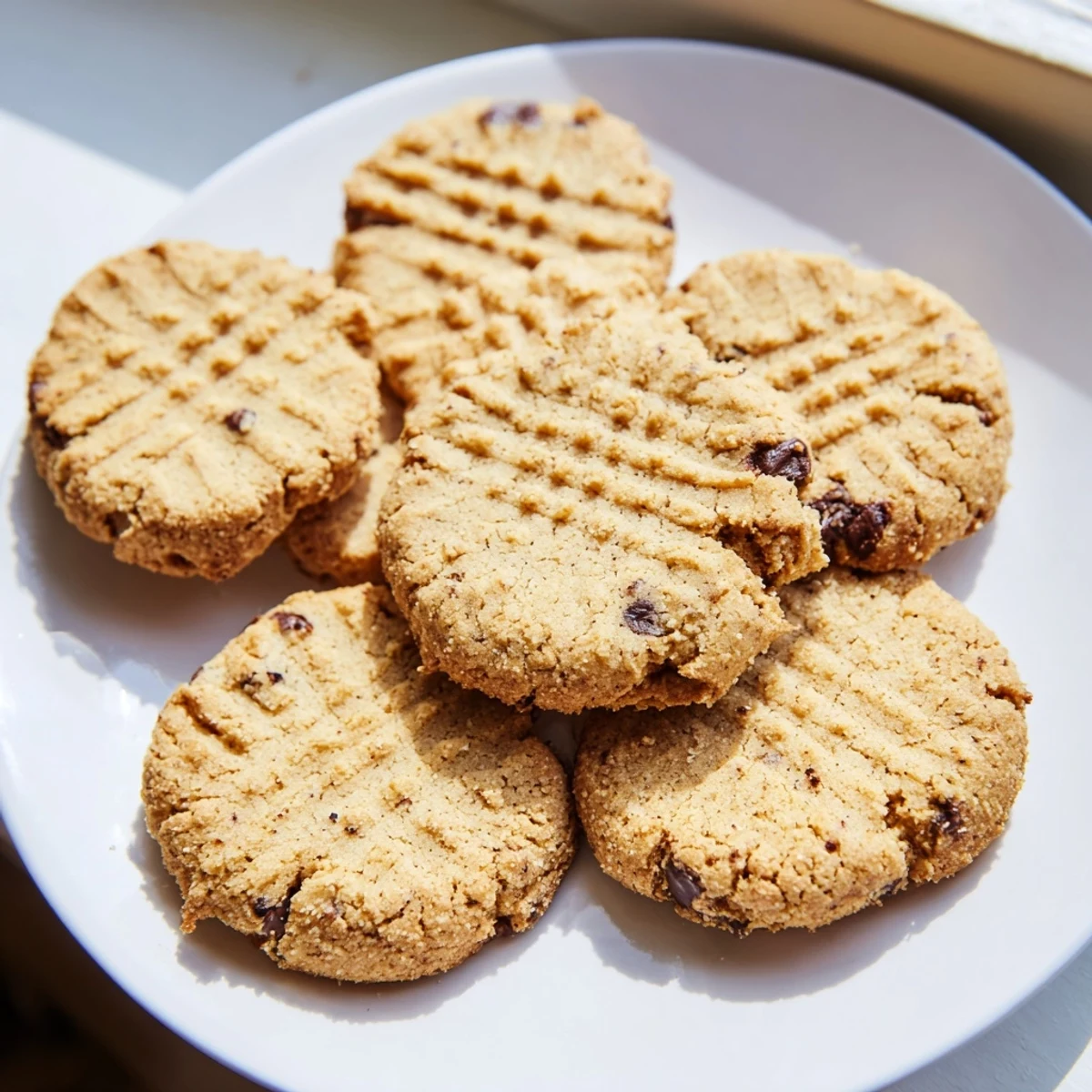 Golden keto vanilla cashew butter crisp cookies cooling on a wire baking rack