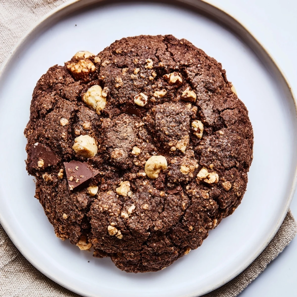 Crispy gluten-free espresso chocolate hazelnut crunch cookies fresh from the oven