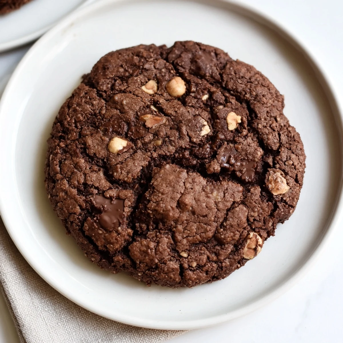 Chewy gluten-free espresso chocolate hazelnut crunch cookies loaded with melted chocolate chunks