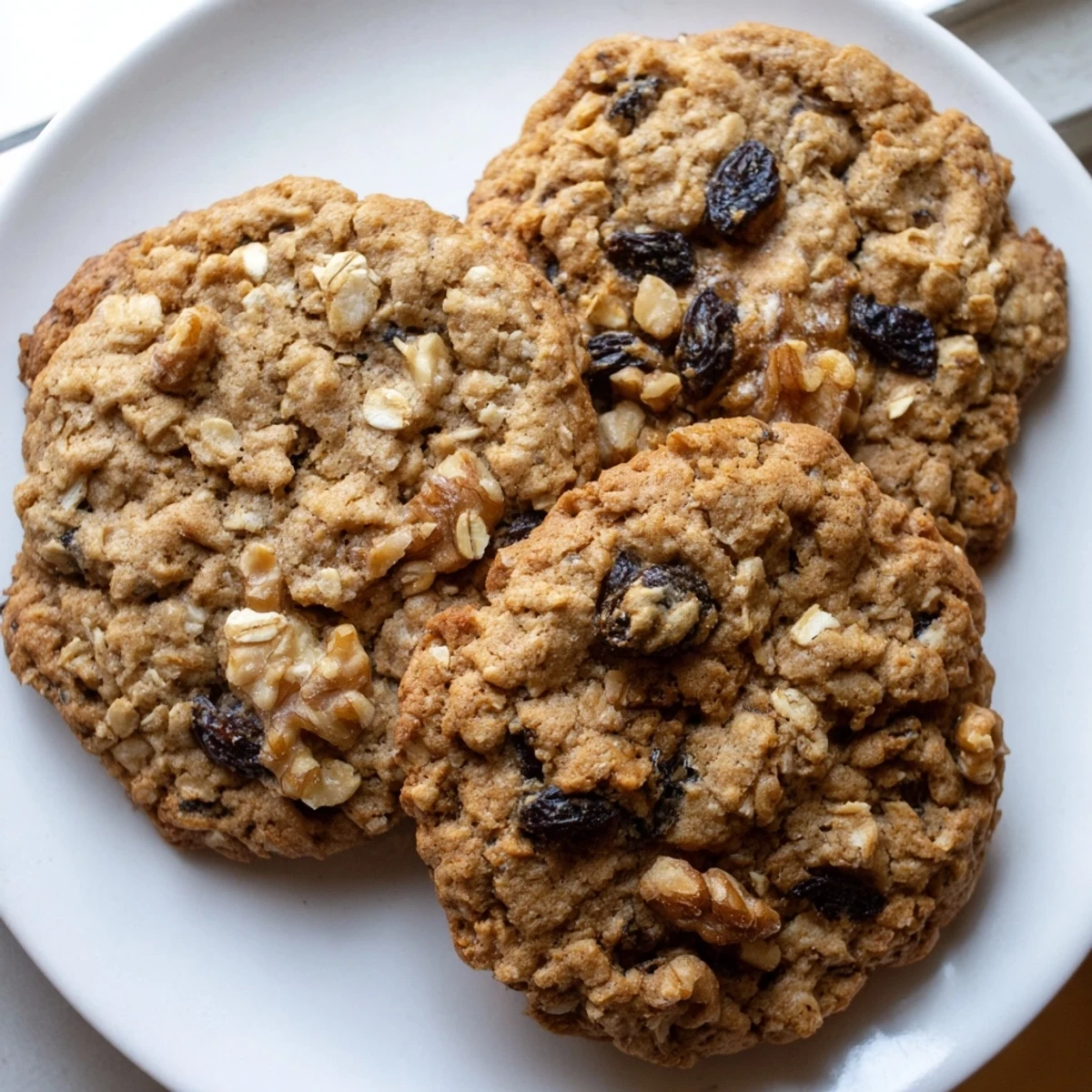 Chewy apple cinnamon brown butter oatmeal raisin cookies studded with tender apple chunks and sweet raisins