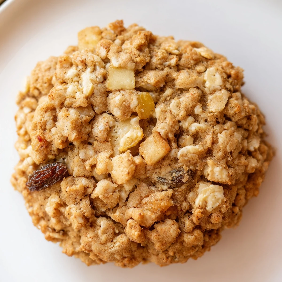 Soft chewy apple cinnamon honey vanilla oatmeal raisin cookies studded with plump raisins