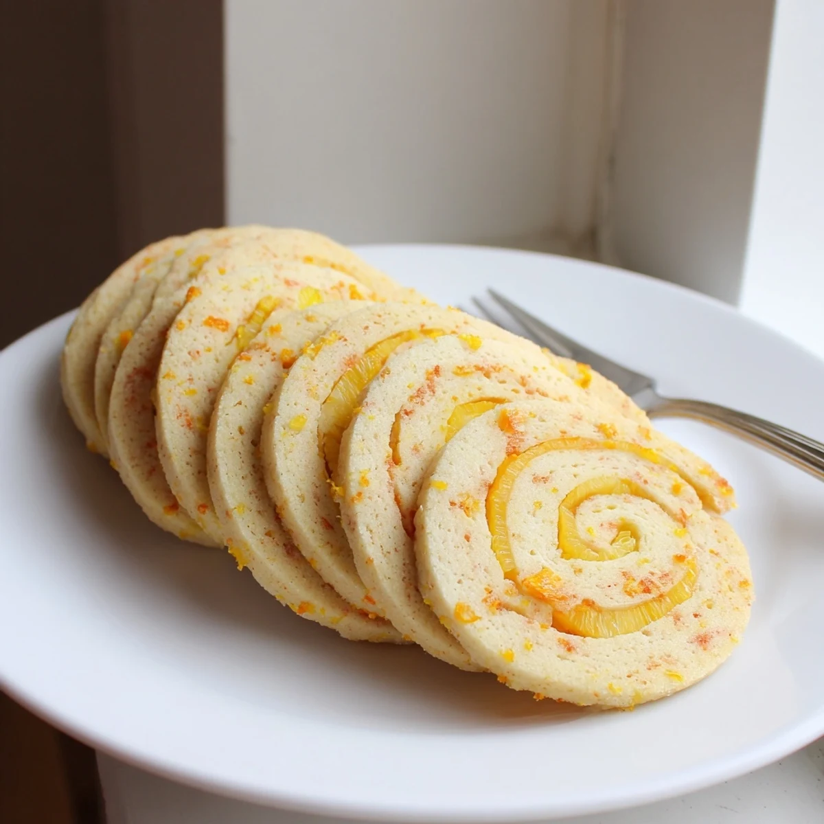 Delicious vegan pineapple orange swirl sugar cookies cooling on a wire rack after baking to golden perfection.