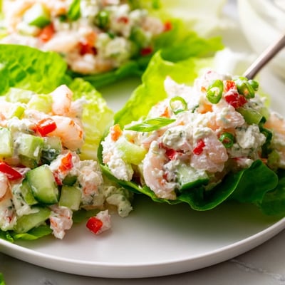Lemon Basil Shrimp Salad Cups